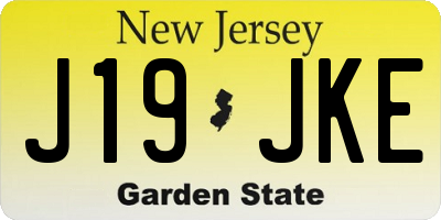 NJ license plate J19JKE