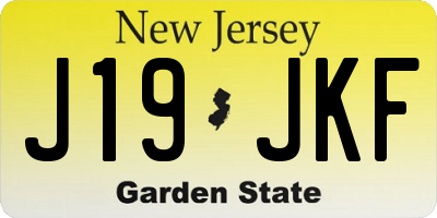 NJ license plate J19JKF