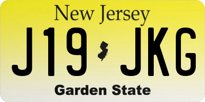 NJ license plate J19JKG
