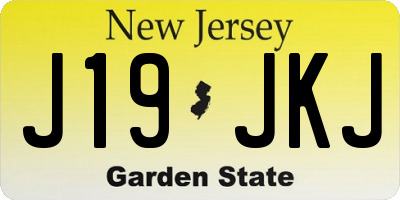 NJ license plate J19JKJ