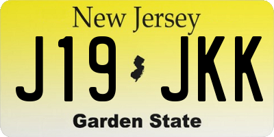 NJ license plate J19JKK