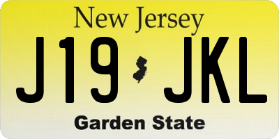 NJ license plate J19JKL