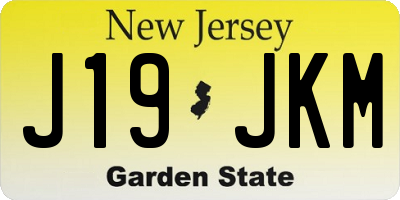 NJ license plate J19JKM