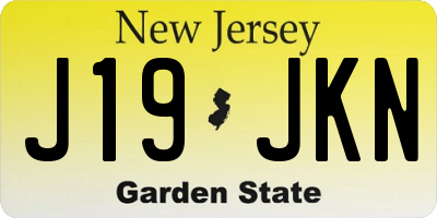 NJ license plate J19JKN