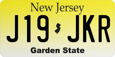 NJ license plate J19JKR