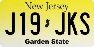 NJ license plate J19JKS