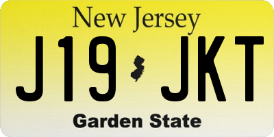 NJ license plate J19JKT