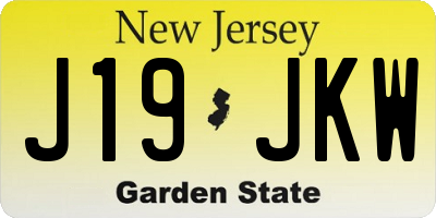 NJ license plate J19JKW