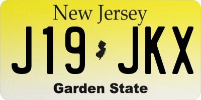 NJ license plate J19JKX