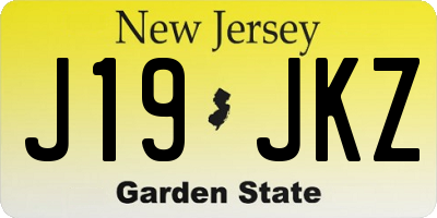 NJ license plate J19JKZ