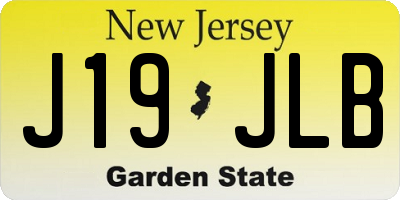 NJ license plate J19JLB