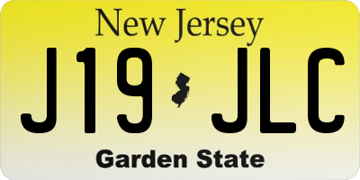 NJ license plate J19JLC