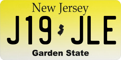 NJ license plate J19JLE