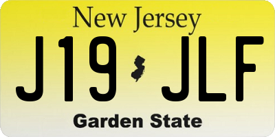 NJ license plate J19JLF
