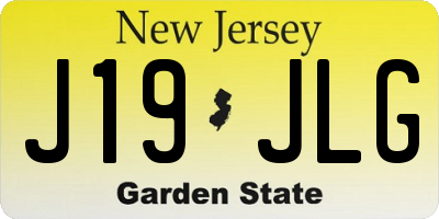 NJ license plate J19JLG