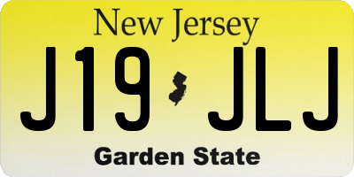 NJ license plate J19JLJ