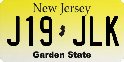 NJ license plate J19JLK
