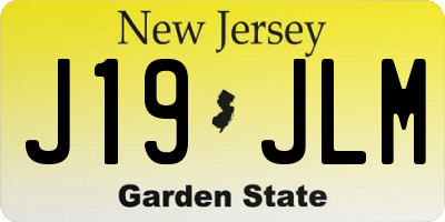 NJ license plate J19JLM