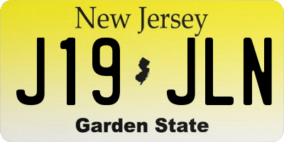 NJ license plate J19JLN