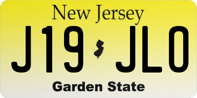 NJ license plate J19JLO
