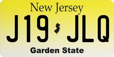 NJ license plate J19JLQ