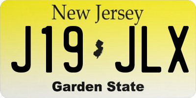 NJ license plate J19JLX