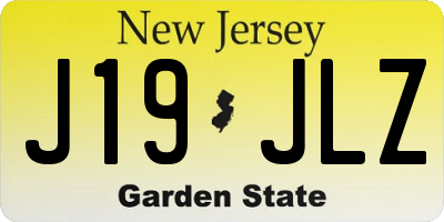 NJ license plate J19JLZ