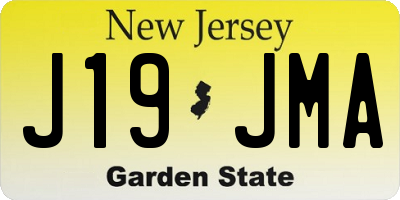NJ license plate J19JMA