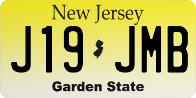 NJ license plate J19JMB