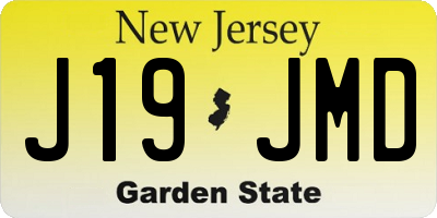 NJ license plate J19JMD