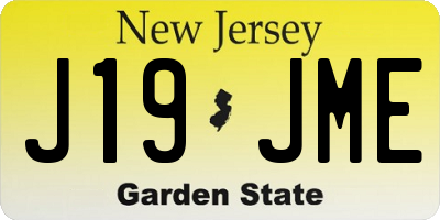 NJ license plate J19JME