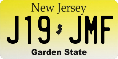 NJ license plate J19JMF