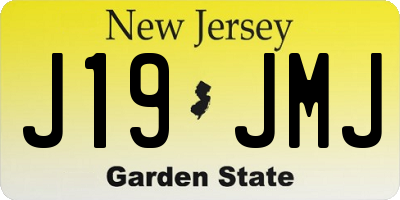 NJ license plate J19JMJ