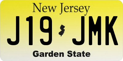 NJ license plate J19JMK