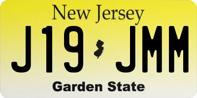NJ license plate J19JMM