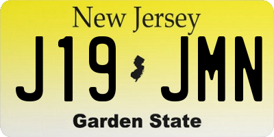 NJ license plate J19JMN