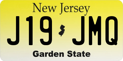 NJ license plate J19JMQ