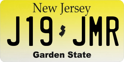 NJ license plate J19JMR