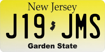 NJ license plate J19JMS