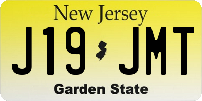 NJ license plate J19JMT