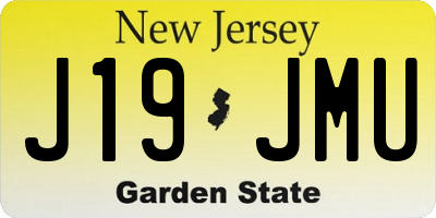 NJ license plate J19JMU