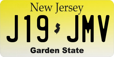 NJ license plate J19JMV