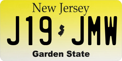 NJ license plate J19JMW