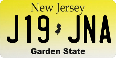 NJ license plate J19JNA