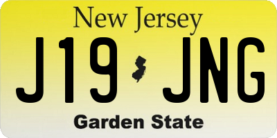 NJ license plate J19JNG
