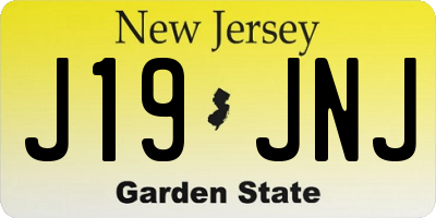 NJ license plate J19JNJ