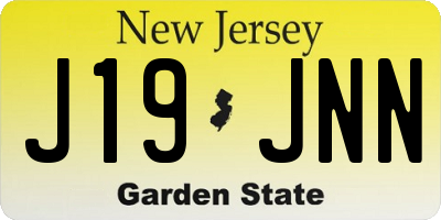 NJ license plate J19JNN