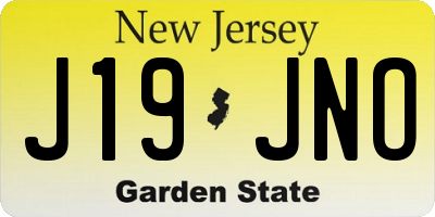 NJ license plate J19JNO