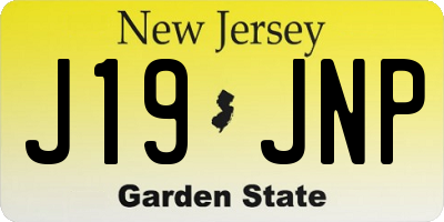 NJ license plate J19JNP