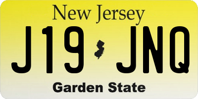NJ license plate J19JNQ